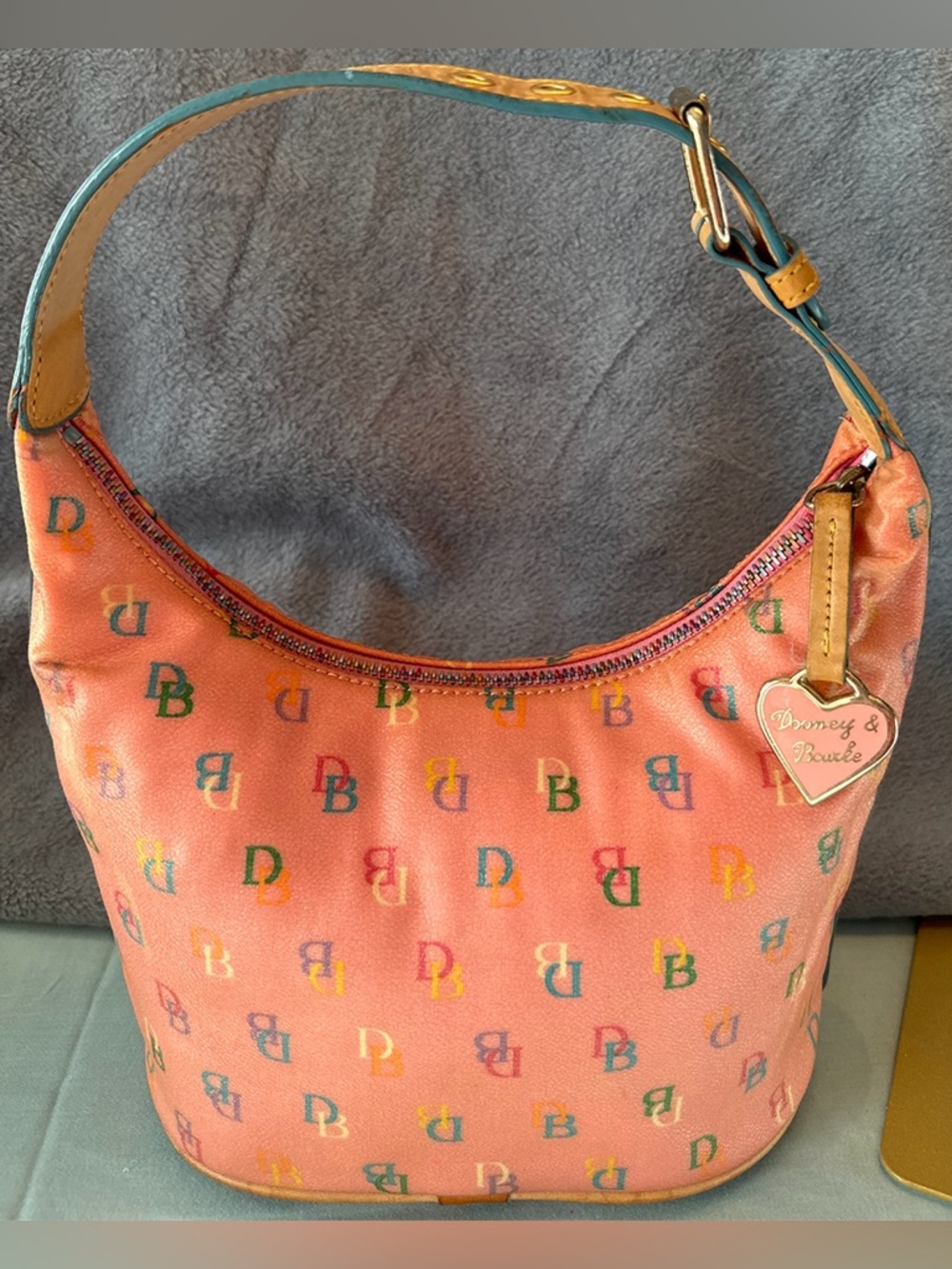 Y2K Dooney & Bourke Rainbow Monogram Hobo Shoulder Bag - Picture 8 of 15